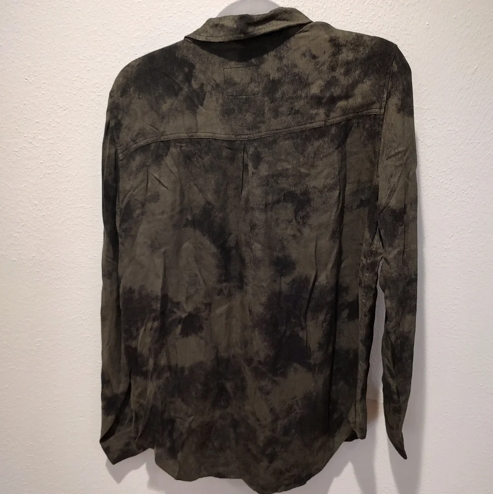 Rails Long Sleeve Hunter Olive Tie Dye Women’s Shirt Black M - Picture 10 of 12